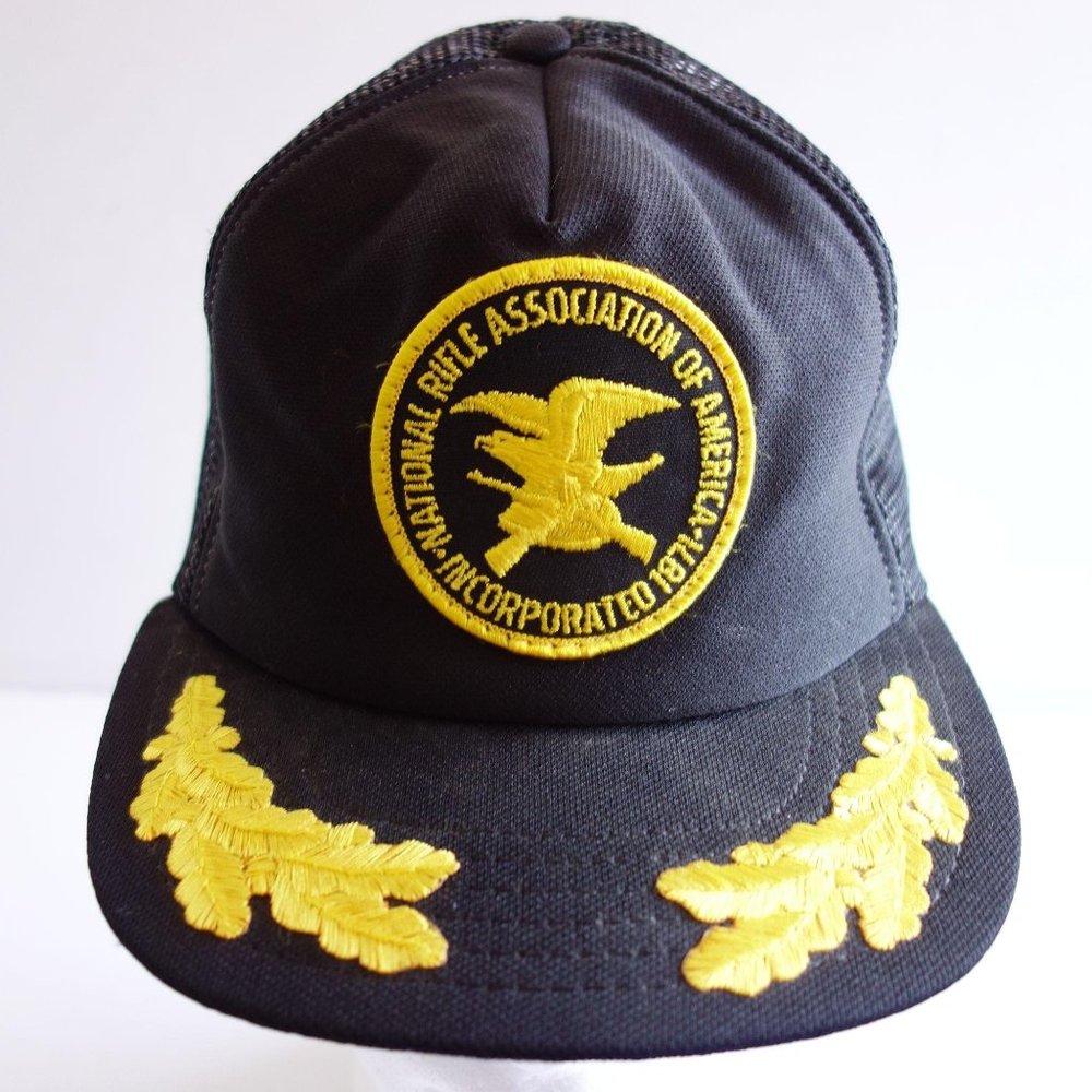 National Rifle Association NRA Embroidered Black Trucker Baseball Hat Cap USA